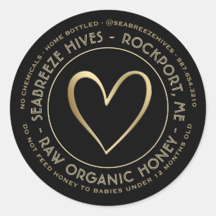 Hemlig etikett för ekologisk honung med Guld Heart