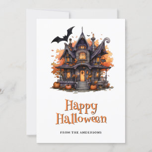 Hemlig Fladdermus-pumpkins-halloween-kort Julkort