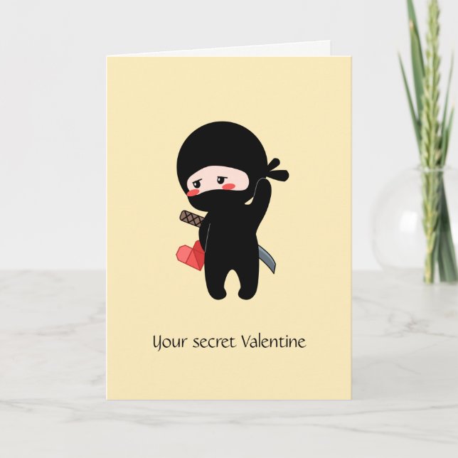 Hemlig gult för valentinNinja Origami papper Helgkort (Framsida)