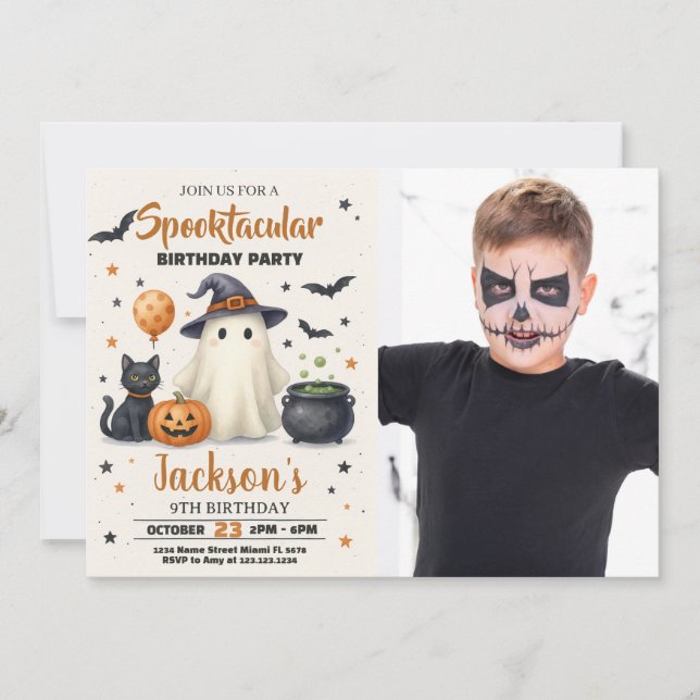 Hemlig Halloween-födelsedagsinbjudan Inbjudningar (Framsida)