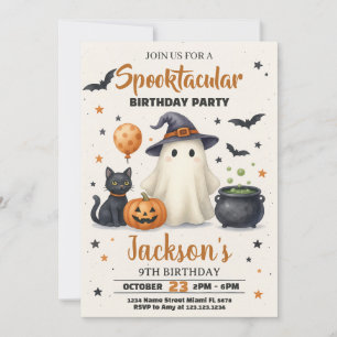Hemlig Halloween-födelsedagsinbjudan Inbjudningar
