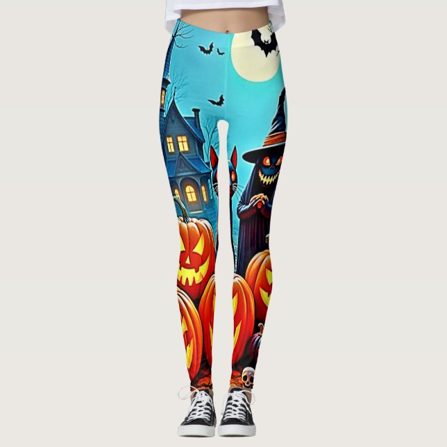 Hemlig Halloween-nattdesign Leggings (Framsida)