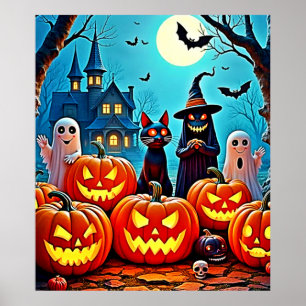 Hemlig Halloween-nattdesign Poster