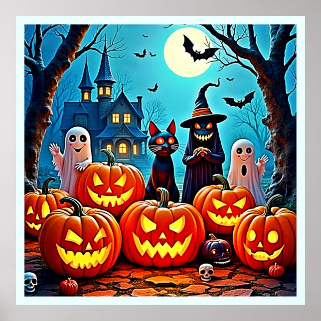 Hemlig Halloween-nattdesign Poster (Framsidan)