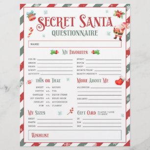 Hemlig jultomte-gift Exchange-fråga Reklamblad