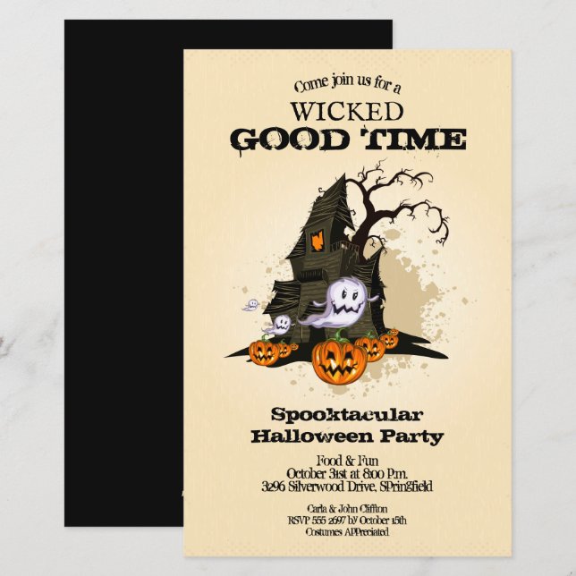 Hemlig kammarbudget, Halloween-inbjudningar (Fram/baksida)