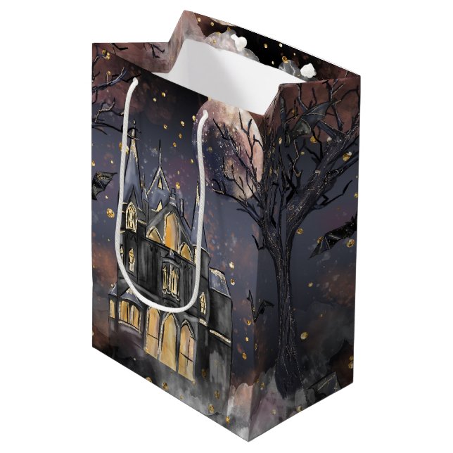 Hemlig kammare | Spooky Full Moon Träd och Fladder (Framsidan Vinklad)