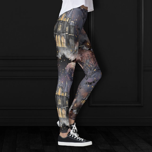 Hemlig kammare | Spooky Full Moon Träd och Fladder Leggings (Skapare uppladdad)