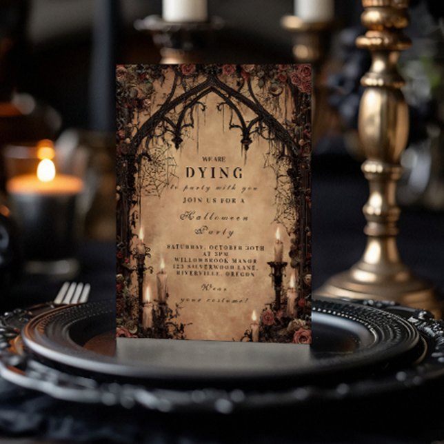 Hemlig katedral Gothic Halloween Inbjudningar (Skapare uppladdad)