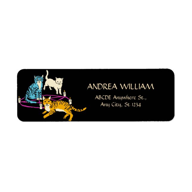 Hemlig kattkatt returadress etikett (Framsidan)