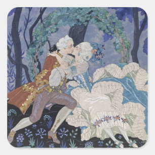 Hemlig kyss, illustration till "Fetes Galantes" av Fyrkantigt Klistermärke
