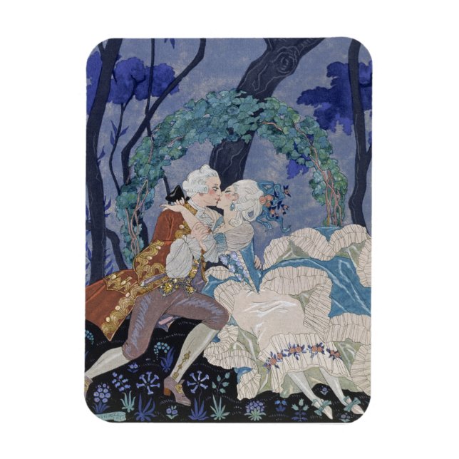 Hemlig kyss, illustration till "Fetes Galantes" av Magnet (Vertikal)