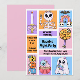Hemlig nattdag Party-födelsedag - Halloween-natt Inbjudningar