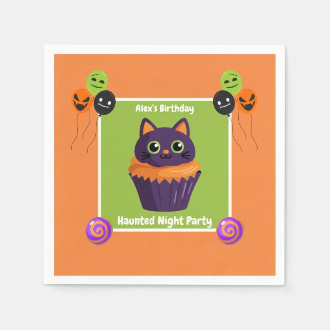 Hemlig nattdag Party-födelsedag - Halloween-natt Pappersservett (Framsidan)