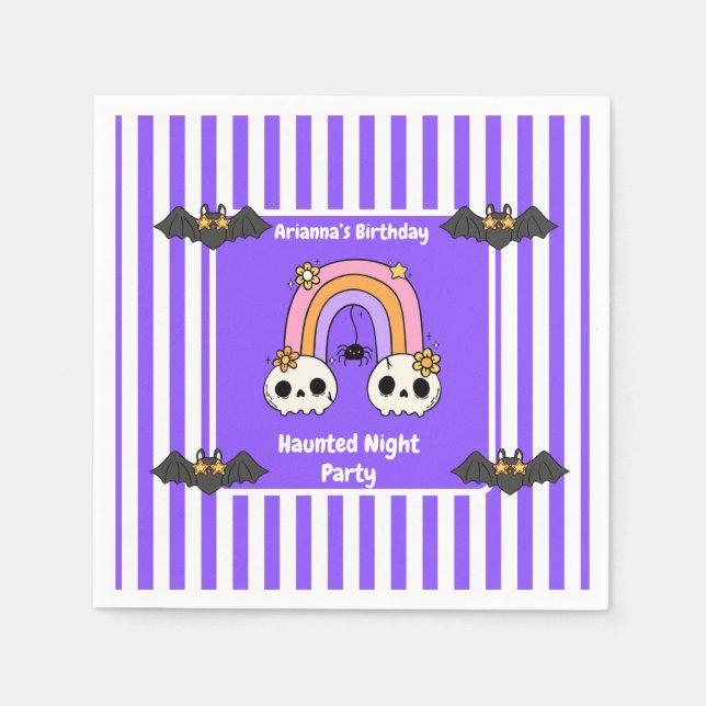 Hemlig nattdag Party-födelsedag - Halloween-natt Pappersservett (Framsidan)