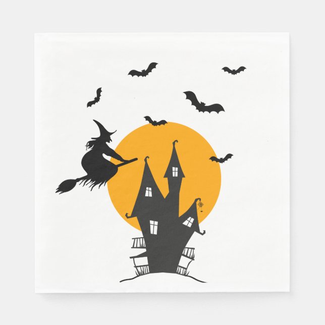 Hemlig Orange och svart Napkin Pappersservett (Framsidan)