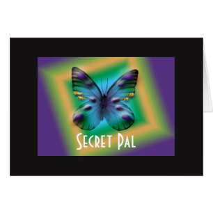 Hemlig Pal boxas fjäril Hälsningskort