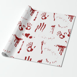 Hemlig Psycho Bloody Handprint Blood Spatter Presentpapper