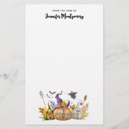 Hemlig pumpkin House med Ghost & Fladdermöss Brevpapper