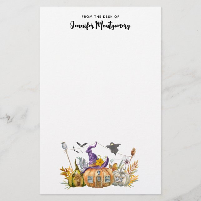 Hemlig pumpkin House med Ghost & Fladdermöss Brevpapper (Framsida)