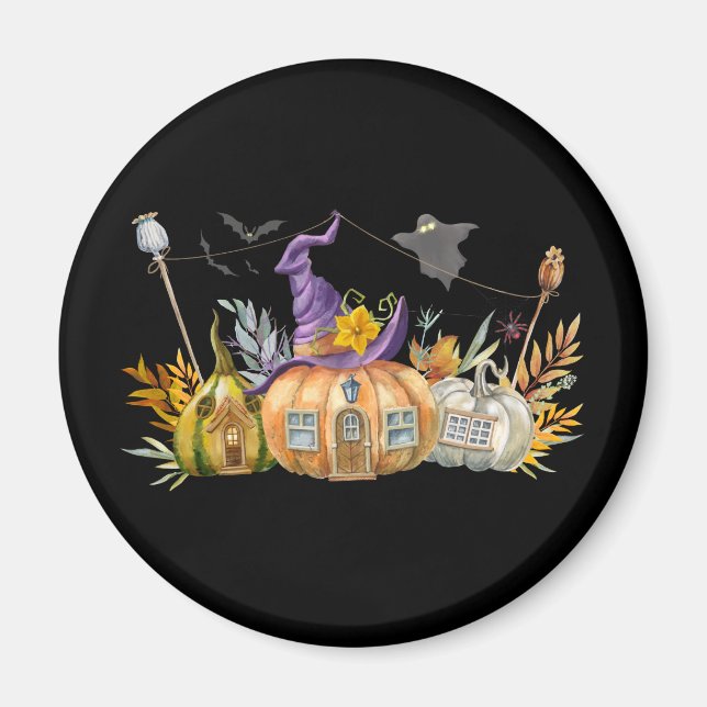 Hemlig pumpkin House med Ghost & Fladdermöss Magnet (Framsidan)