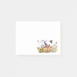 Hemlig pumpkin House med Ghost & Fladdermöss Post-it Block