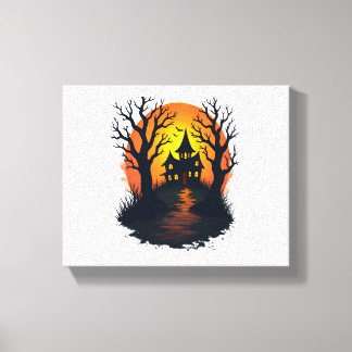 Hemlig skog - Spooky Halloween Nature Tee Canvastryck