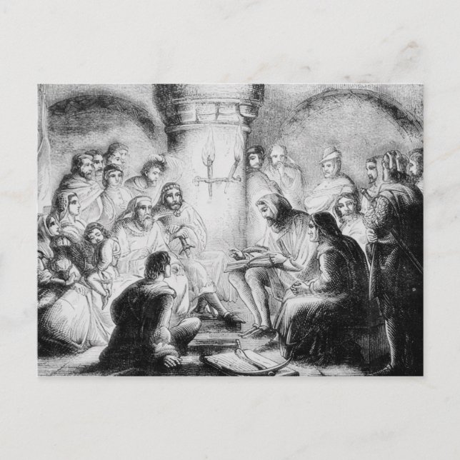 Hemlig studie av Wycliffes Bibel Vykort (Framsida)