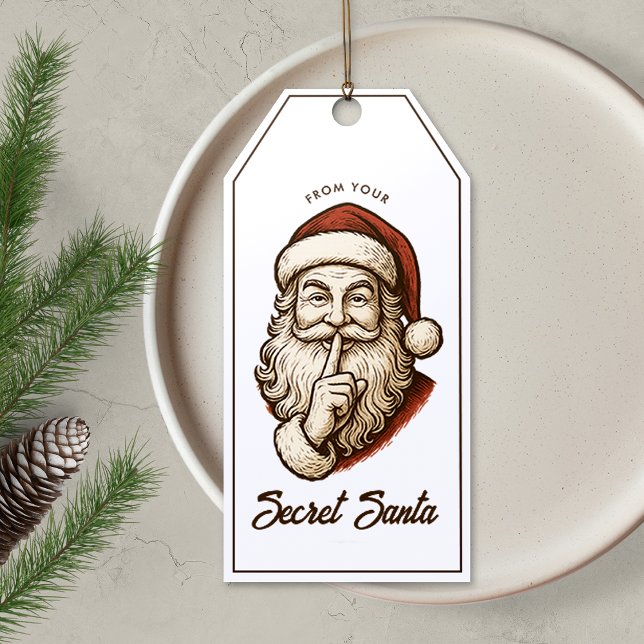Hemlig tomte jul  presentetikett (Skapare uppladdad)