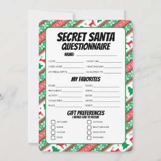 Hemlig Tomte Presentenkät Julkort