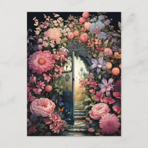 Hemlig Trädgård Retro Charm Elegant Blommig Vykort