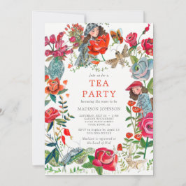 Hemlig trädgård Rosor & insekter baby shower Inbjudningar