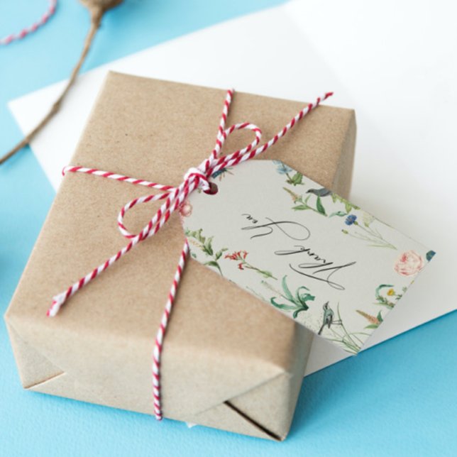 Hemlig trädgård Vilda blommor Ram Tackkort Presentetikett (Skapare uppladdad)