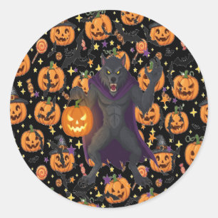 Hemlig Varg Pack Halloween Natt Runt Klistermärke