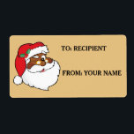 Hemlig Winking Black Jultomten-tryckt etikett Fraktsedel<br><div class="desc">Personligen Secret Winking Black Jultomten utskriven presentetikett - mallbild © GraphicFactory.com</div>