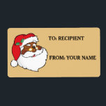 Hemlig Winking Black Jultomten-tryckt etikett Fraktsedel<br><div class="desc">Personligen Secret Winking Black Jultomten utskriven presentetikett - mallbild © GraphicFactory.com</div>