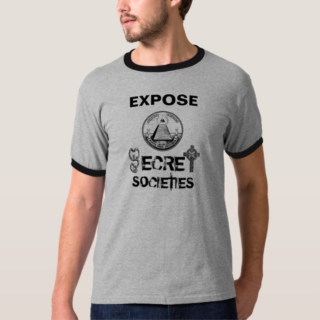 HEMLIGA SAMHÄLLEN för T-tröjaBLOTTA 9/11 sanning Tee (Framsida)