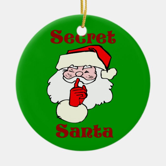 Hemliga Santa på julgrönt Julgransprydnad Keramik (Framsidan)