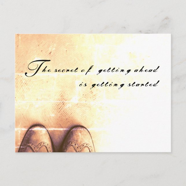 Hemligheten med att komma vidare vykort (Framsida)