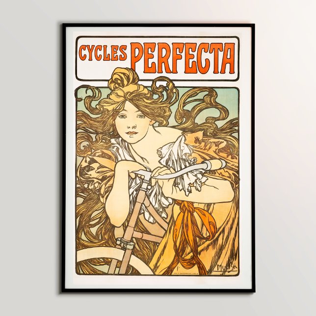 Hemligheterna bakom cyklerna Perfecta Alphonse Muc Poster (Discovering the Mesmerizing Beauty of Cycles Perfecta (1897): Alphonse Mucha's Timeless Artwork)
