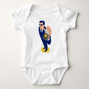 Hemligt agent som visar ID-bricka-retro T Shirt