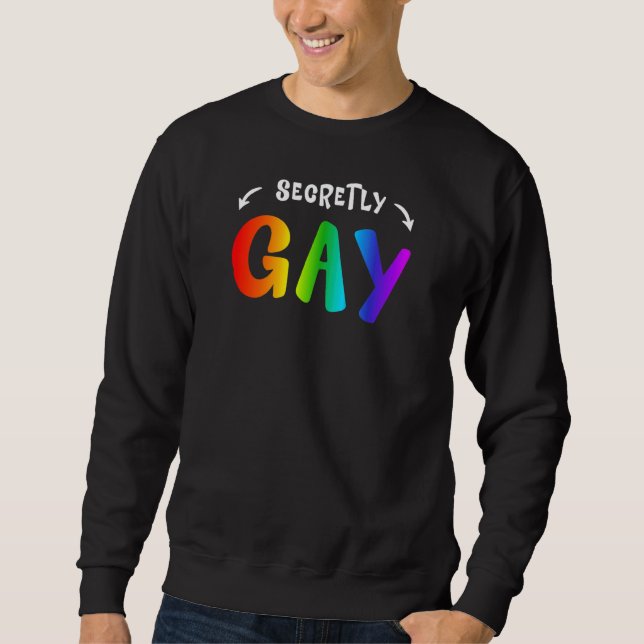 Hemligt Gay Lgbt Pride Rainbow Queer 1 Lång Ärmad Tröja (Framsida)