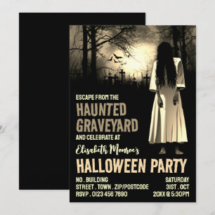 Hemligt Graveyard Theme Escape Room Halloween Inbjudningar