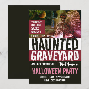 Hemligt Graveyard Theme Escape Room Halloween Inbjudningar
