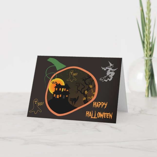 Hemligt hälsningskort för Halloween-Anpassningsbar Kort (Framsida)