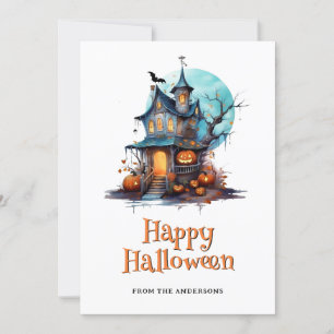 Hemligt husskeleton Ghost Fladdermus Halloween-kor Julkort