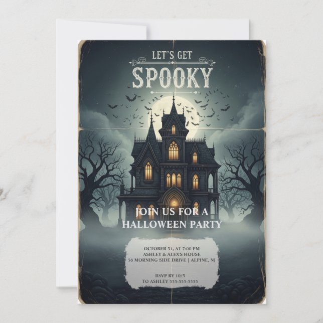 Hemligt inbjudningskort för halloween - talesman (Framsida)