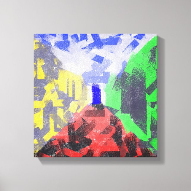 Hemligt rum Modern Abstrakt - originalfärgad konst Canvastryck (Framsida)