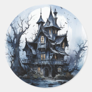 Hemligt slott Halloween-tema Runt Klistermärke
