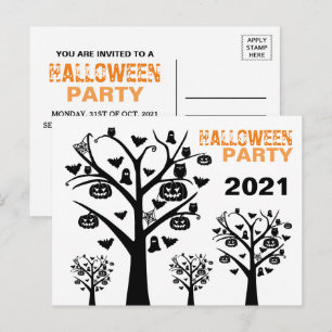 Hemligt vykort för inbjudan till Forest Halloween